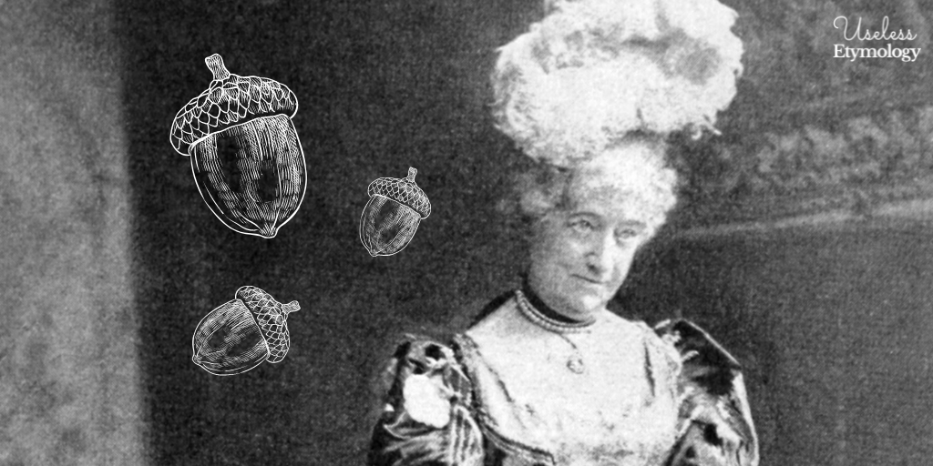 Eggcorns and malapropisms, showing an image of Mrs. Malaprop from the play The Rivals.